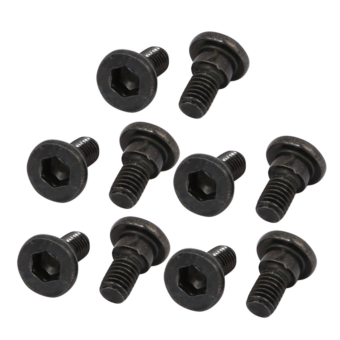 Harfington 10pcs Carbon Steel Shoulder Screw 4mm Shoulder Dia 2mm Shoulder Length M3x5mm Thread