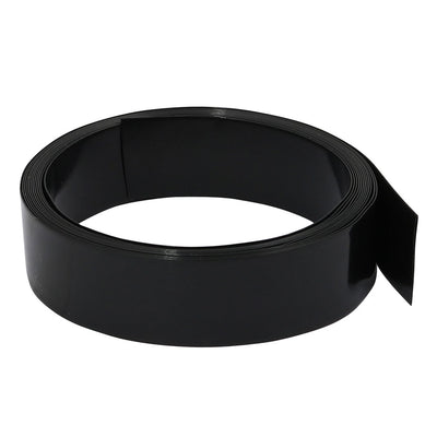 Harfington 15mm Flat Width 2M Length PVC Heat Shrinkable Tube Black for Capacity Battery