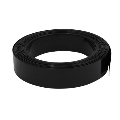 Harfington 15mm Flat Width 6M Length PVC Heat Shrinkable Tube Black for Capacitive Battery