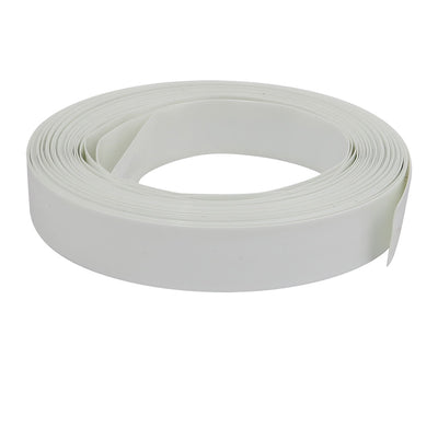 Harfington 17mm Flat Width 10M Long PVC Heat Shrinkable Tube White for AAA Battery Pack