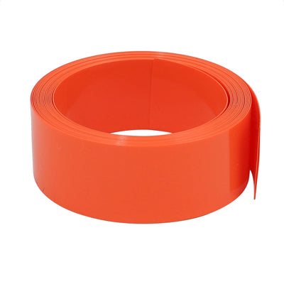 Harfington 17mm Flat Width 2M Long PVC Heat Shrinkable Tube Nacarat for AAA Battery Pack