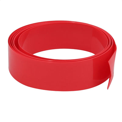 Harfington 17mm Flat Width 1M Long PVC Heat Shrinkable Tube Red for AAA Battery Pack