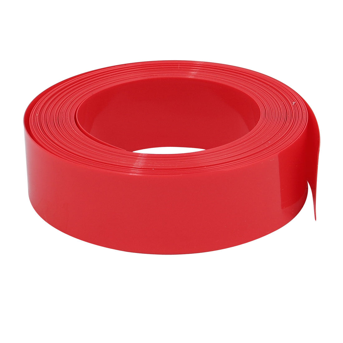 Harfington 17mm Flat Width 5M Long PVC Heat Shrinkable Tube Red for AAA Battery Pack