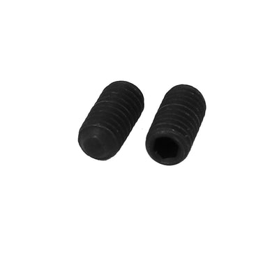 Harfington 50 Pcs M4 x 8mm Carbon Steel Hex Socket Drive Flat Point Grub Screw