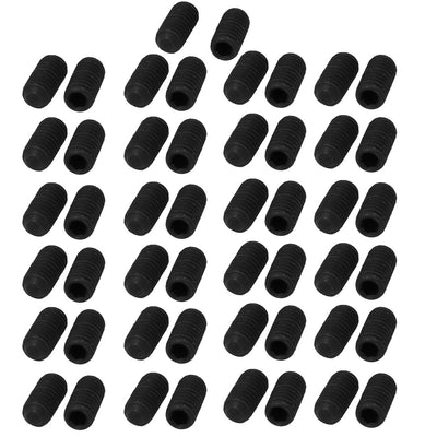 Harfington 50 Pcs M4 x 8mm Carbon Steel Hex Socket Drive Flat Point Grub Screw