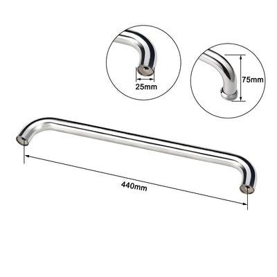 Harfington 1 Inch Dia 16.7 Inch Hole Center 304 Stainless Steel Shower Door Handle Polished