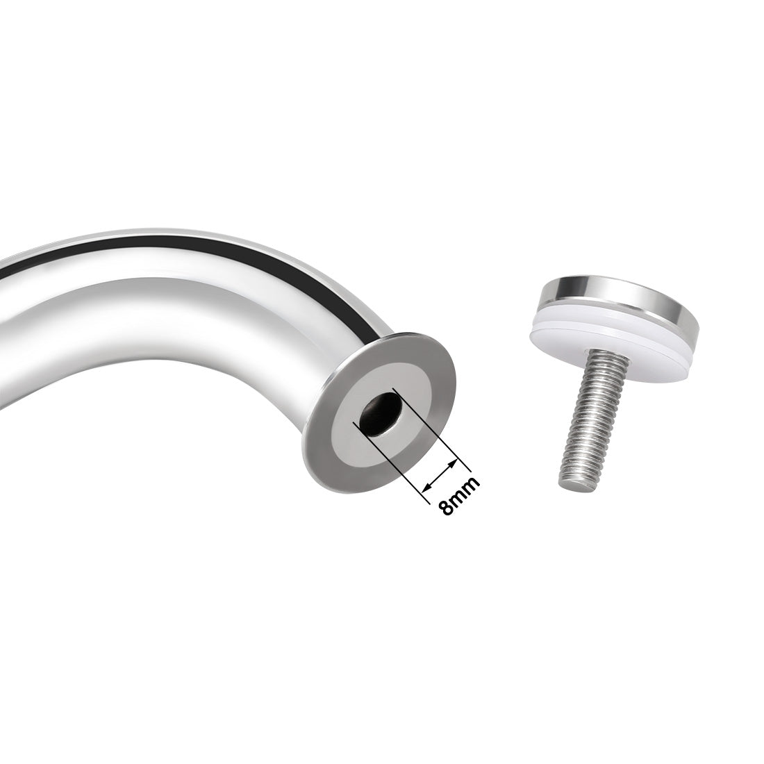 Harfington 1 Inch Dia 16.7 Inch Hole Center 304 Stainless Steel Shower Door Handle Polished