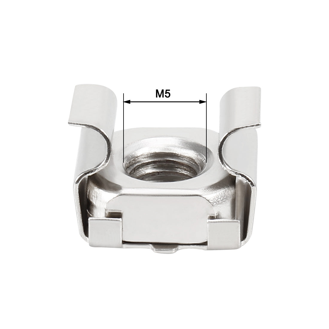 Harfington 55 Pack, M5 Cage Nut, Carbon Steel Nickel Plated for Server Shelf Cabinet