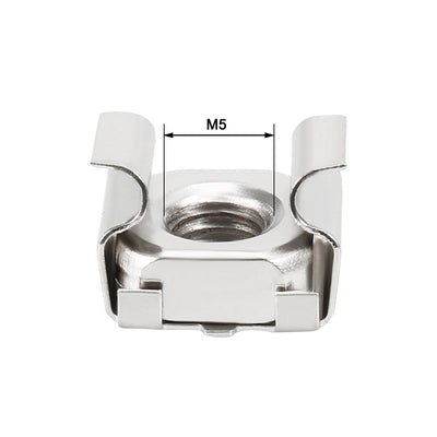 Harfington 55 Pack, M5 Cage Nut, Carbon Steel Nickel Plated for Server Shelf Cabinet