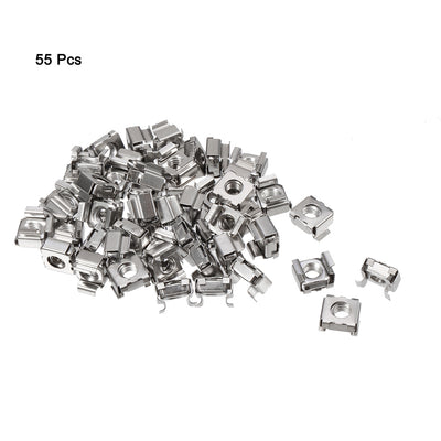 Harfington 55 Pack, M5 Cage Nut, Carbon Steel Nickel Plated for Server Shelf Cabinet