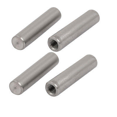 Harfington 304 Stainless Steel M5 Female Thread 8mm x 35mm Cylindrical Dowel Pin 4pcs