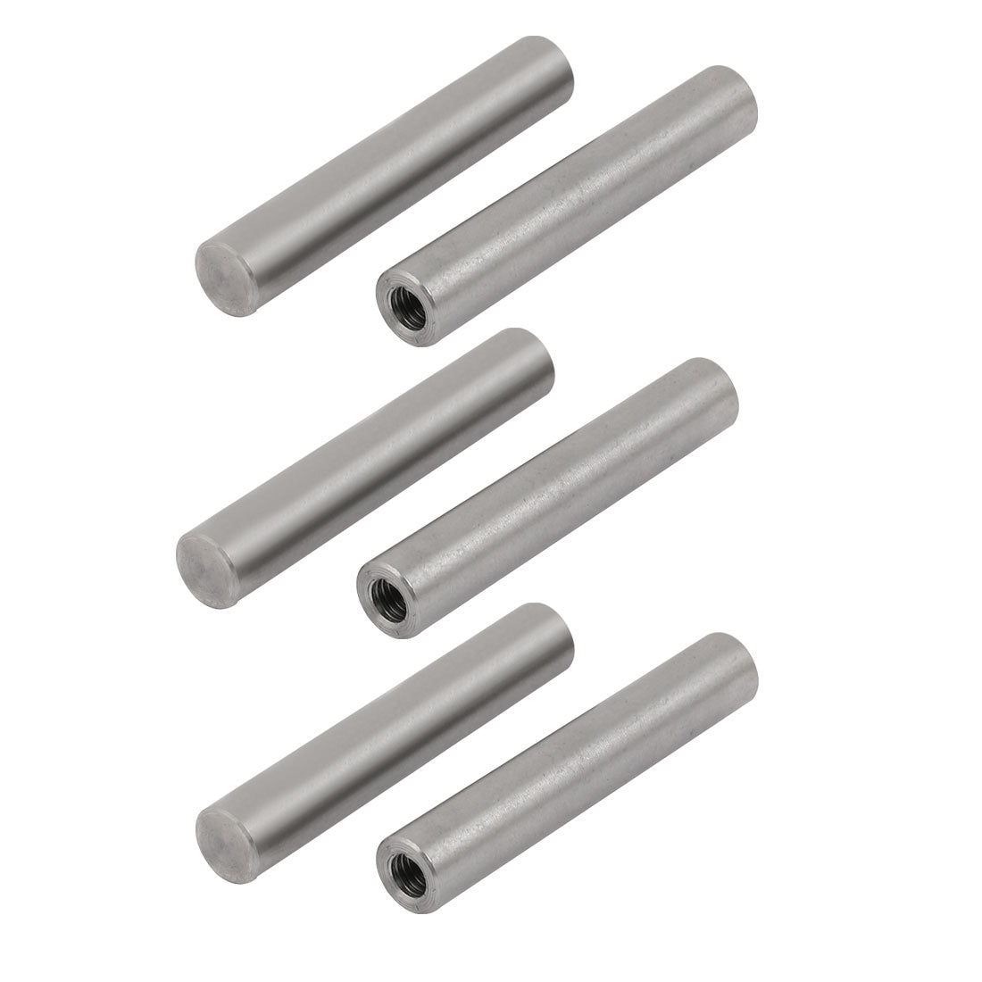 Harfington 304 Stainless Steel M6 Female Thread 10mm x 60mm Cylindrical Dowel Pin 6pcs