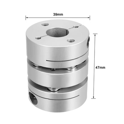 Harfington Uxcell Clamp Tight Motor Shaft 2 Diaphragm Coupling Coupler 47x39mm
