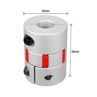 Harfington Uxcell Shaft Plum Shaped Coupling Coupler 40mm Diameter 55mm Length