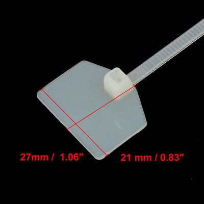 Harfington 155mm Long Nylon Self-Locking 21x27mm Label Marker Cable Tie Strap Zip White