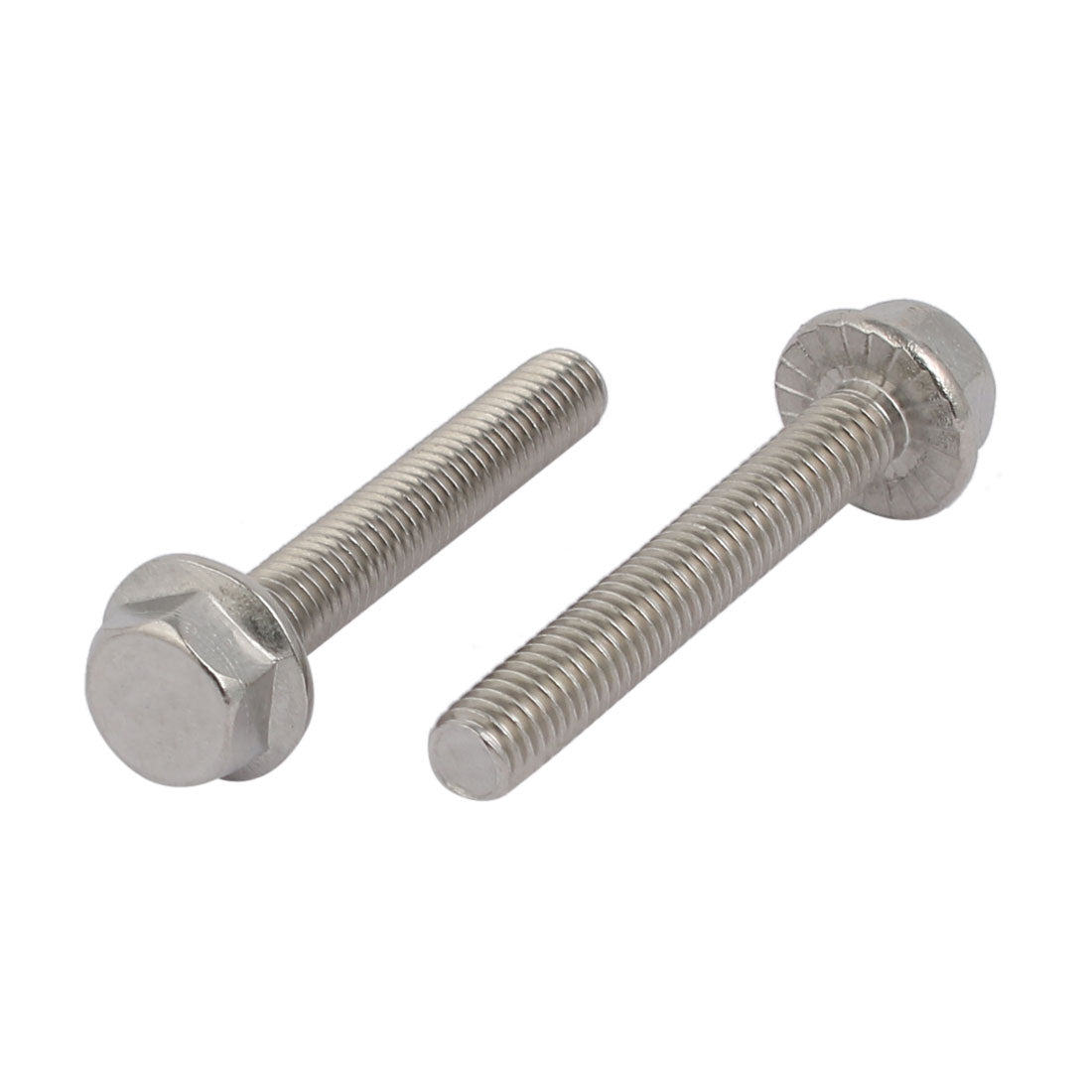 Harfington M6x40mm Thread 304 Stainless Steel Hex Head Serrated Flange Screw Bolt 4pcs