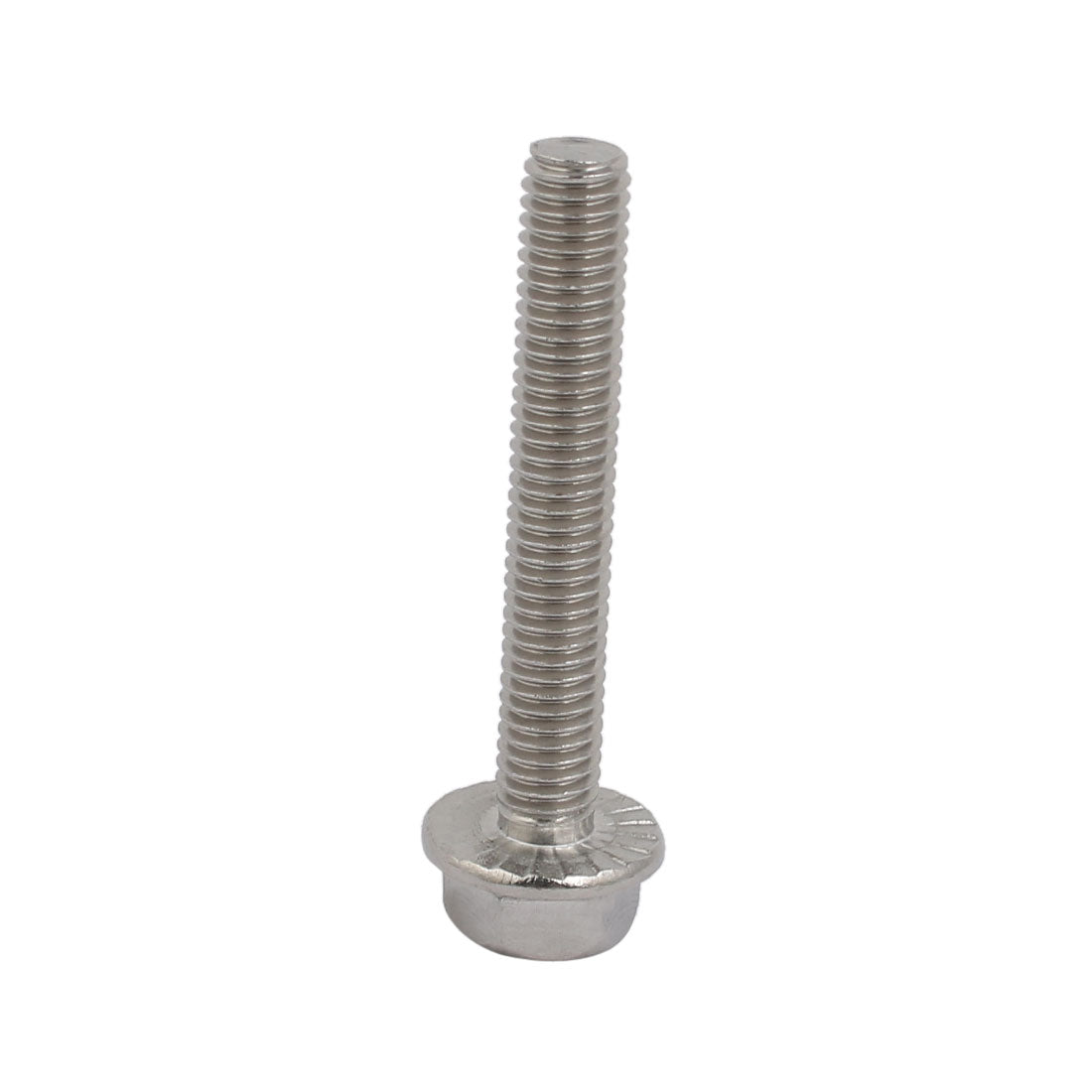 Harfington M6x40mm Thread 304 Stainless Steel Hex Head Serrated Flange Screw Bolt 4pcs