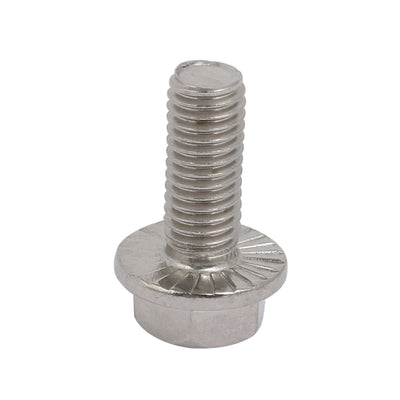 Harfington M8x20mm Thread 304 Stainless Steel Hex Head Serrated Flange Screw Bolt 8pcs