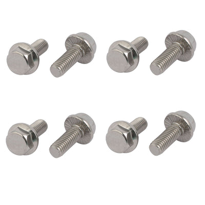 Harfington M8x20mm Thread 304 Stainless Steel Hex Head Serrated Flange Screw Bolt 8pcs