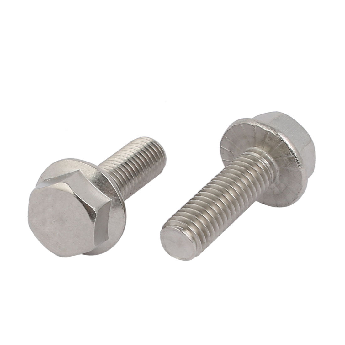 Harfington M8x25mm Thread 304 Stainless Steel Hex Head Serrated Flange Screw Bolt 8pcs
