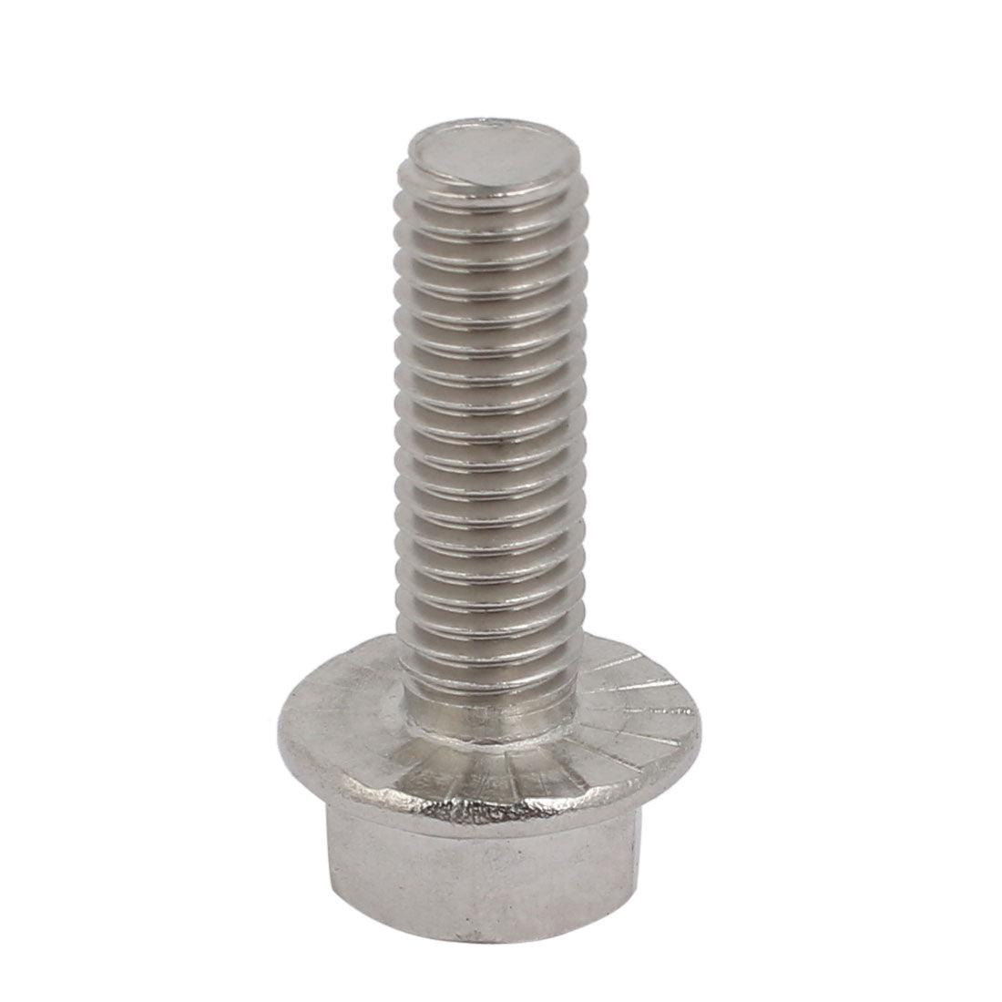 Harfington M8x25mm Thread 304 Stainless Steel Hex Head Serrated Flange Screw Bolt 8pcs