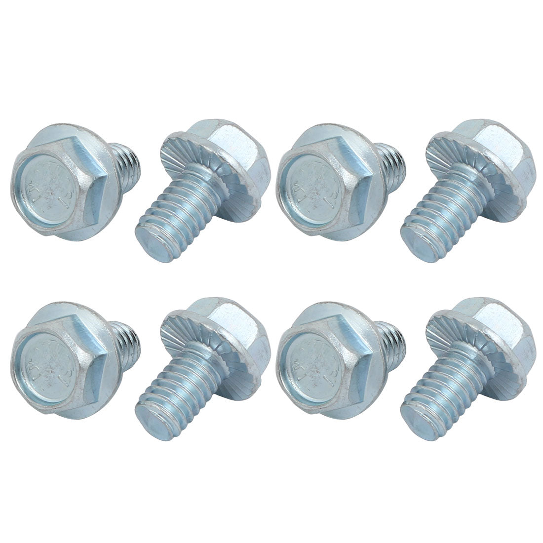Harfington 8Pcs 5/16-18 x 1/2 Inch Thread Carbon Steel Hex Serrated Head Flange Screw Bolt