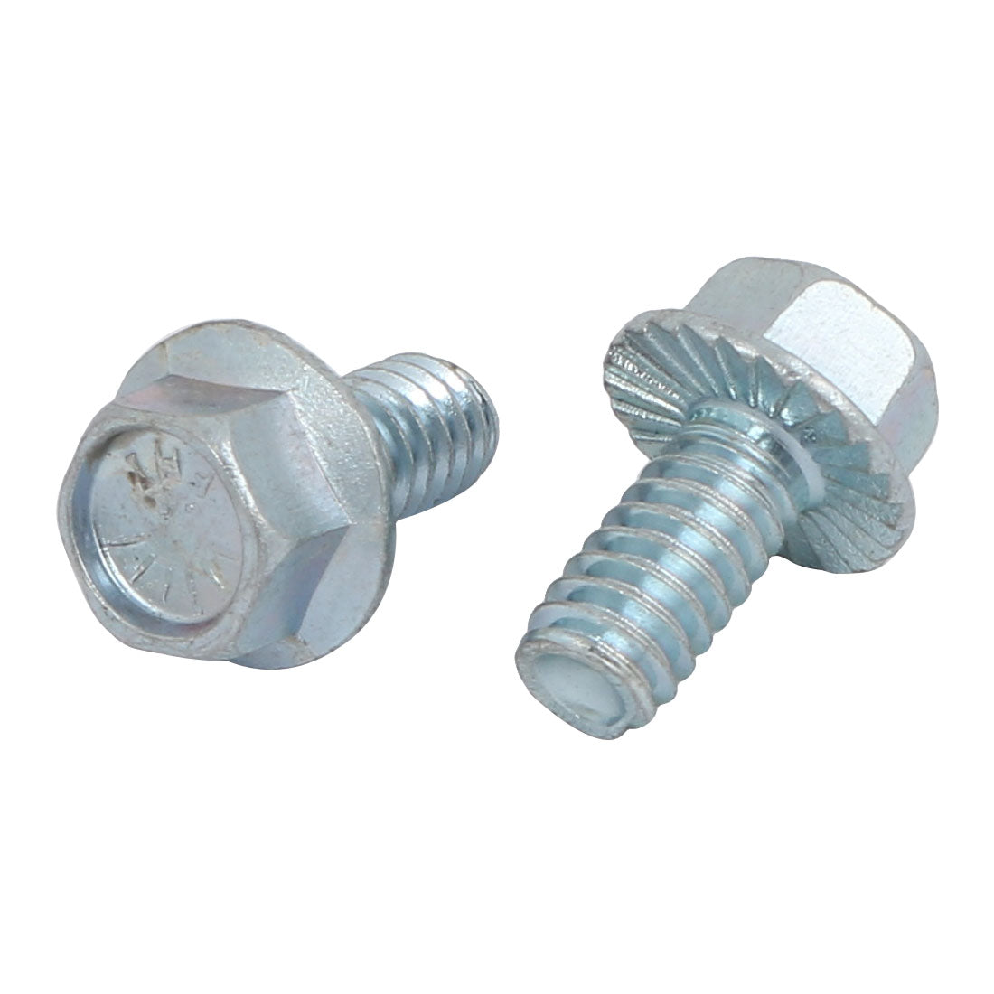 Harfington 10Pcs 1/4-20 x 1/2 Inch Thread Carbon Steel Hex Serrated Head Flange Screw Bolt