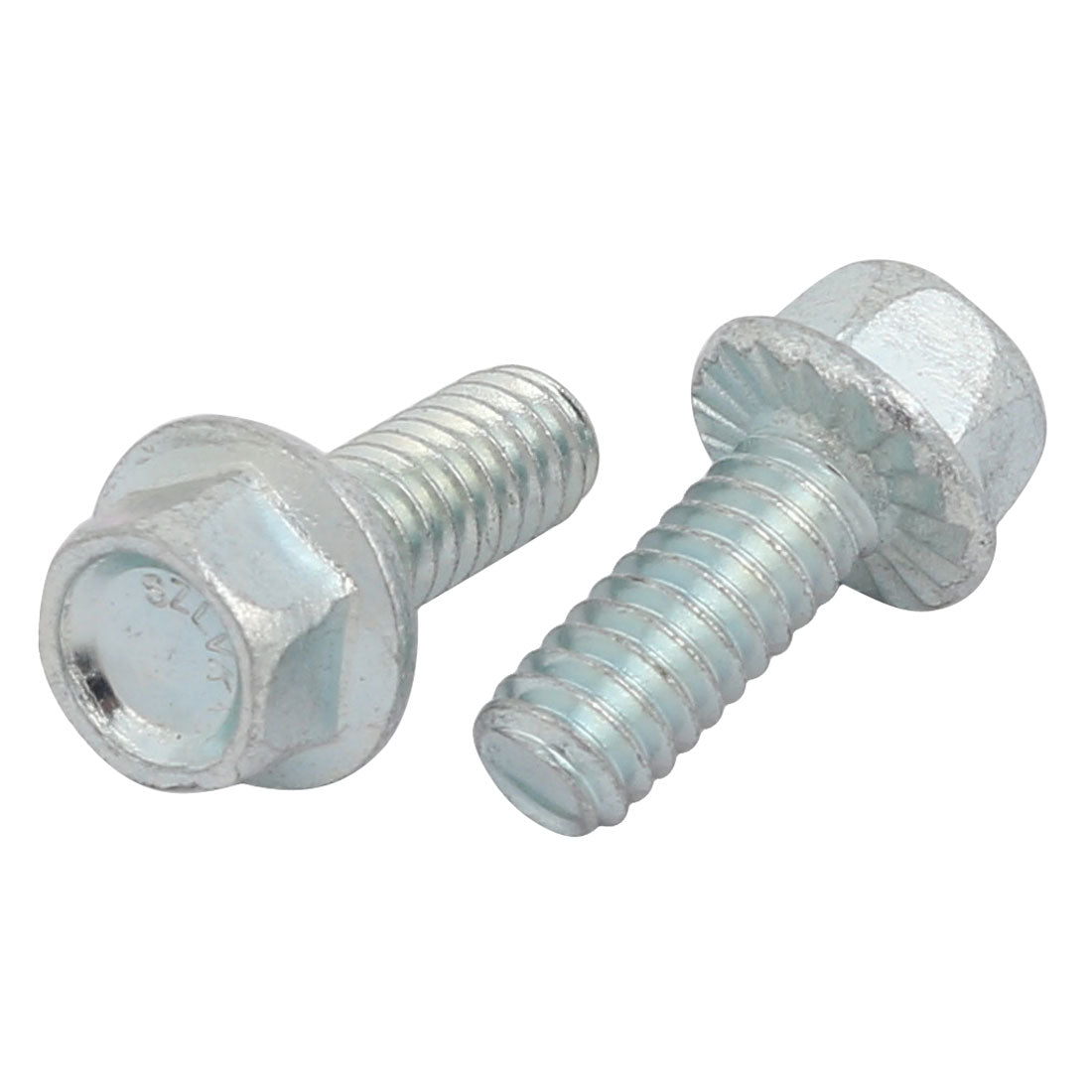 Harfington 10Pcs 1/4-20 x 5/8 Inch Thread Carbon Steel Hex Serrated Head Flange Screw Bolt