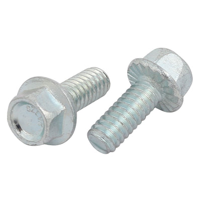 Harfington 10Pcs 1/4-20 x 5/8 Inch Thread Carbon Steel Hex Serrated Head Flange Screw Bolt