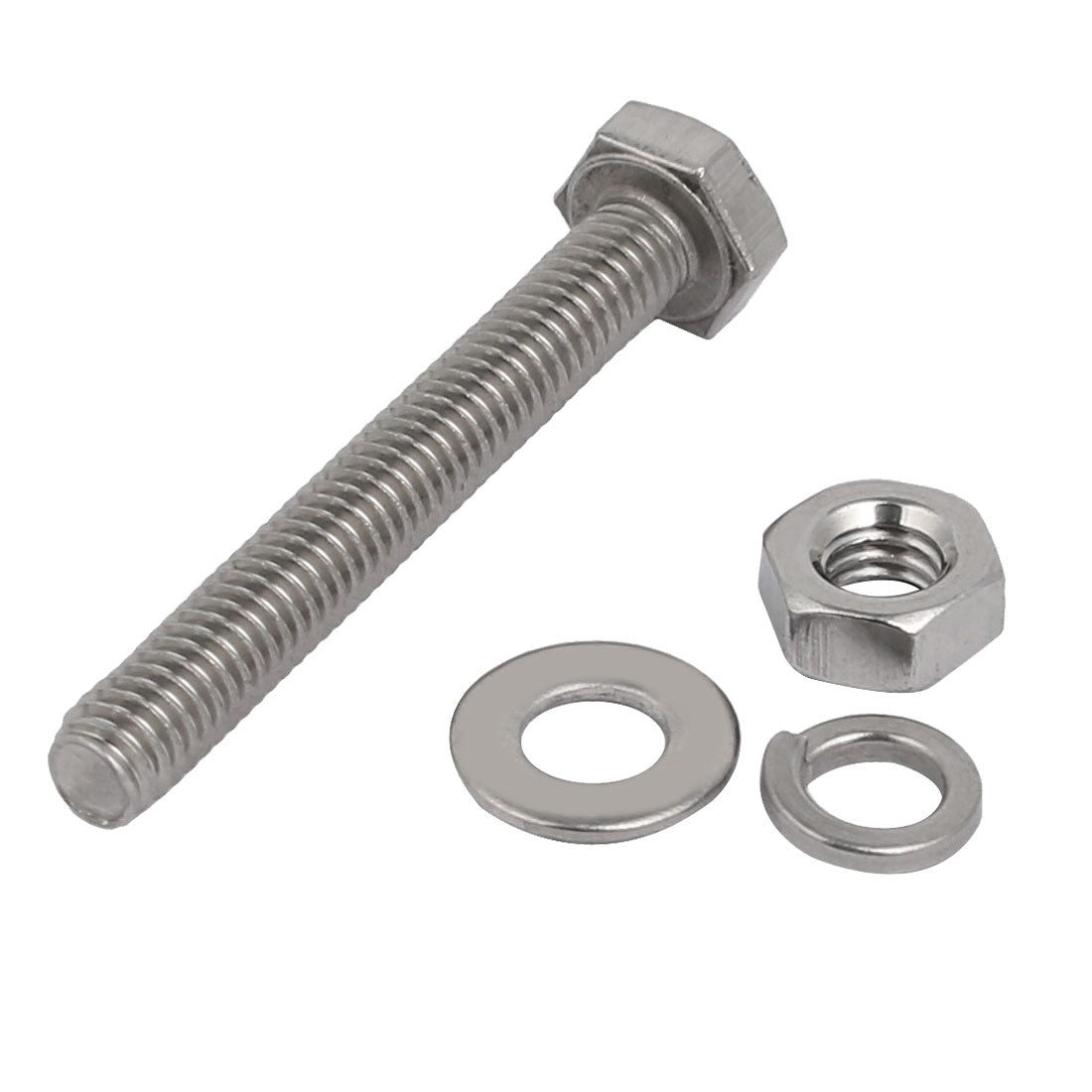 Harfington 10pcs 304 Stainless Steel M4x30mm Hex Bolts w Nuts and Washers Assortment Kit