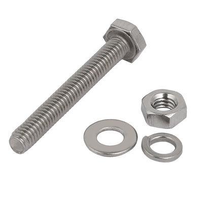 Harfington 10pcs 304 Stainless Steel M4x30mm Hex Bolts w Nuts and Washers Assortment Kit