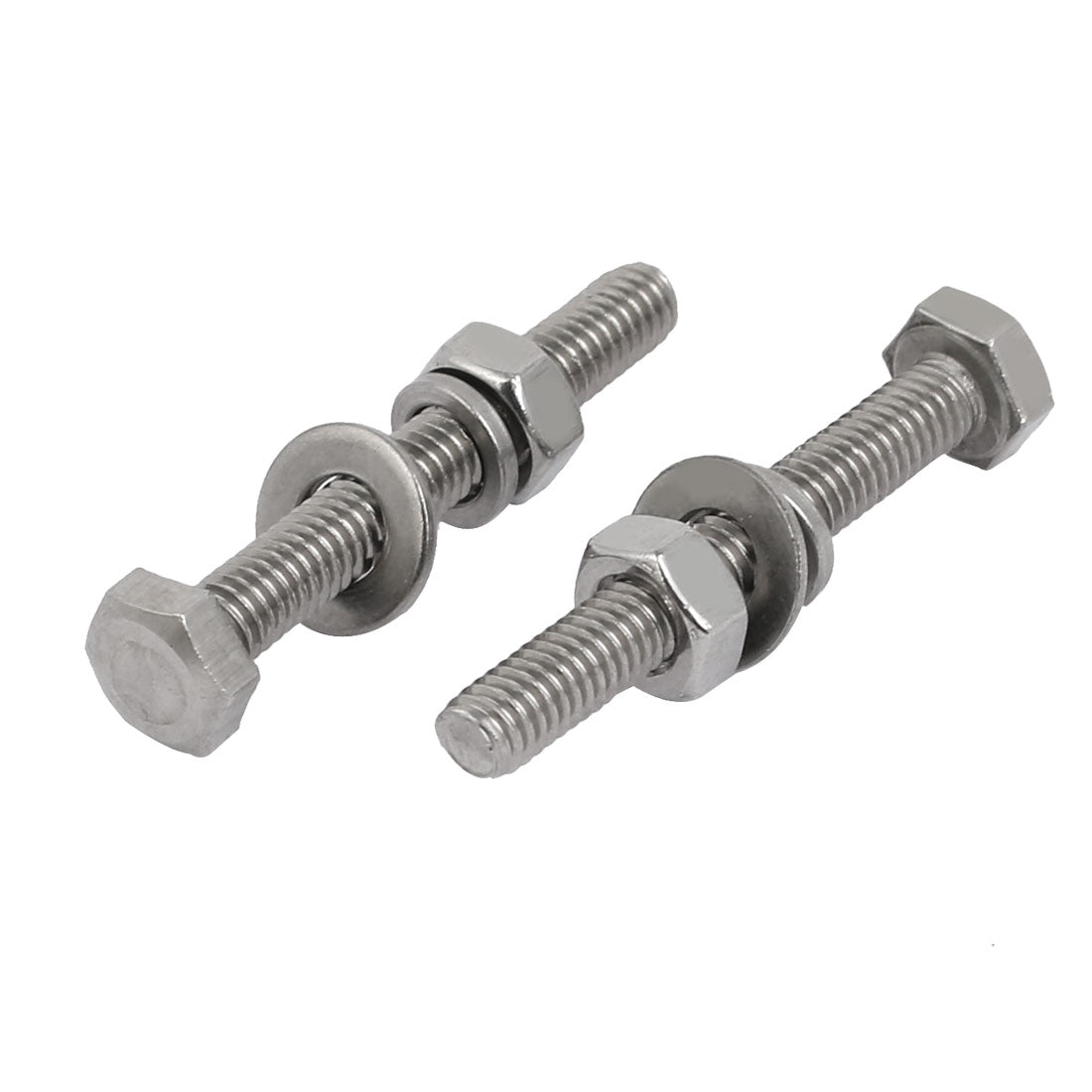 Harfington 10pcs 304 Stainless Steel M4x30mm Hex Bolts w Nuts and Washers Assortment Kit