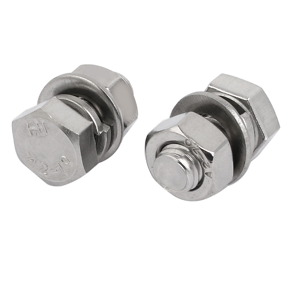 Harfington 10 Set M8x16mm 304 Stainless Steel Hex Bolts w Nuts and Washers Assortment Kit