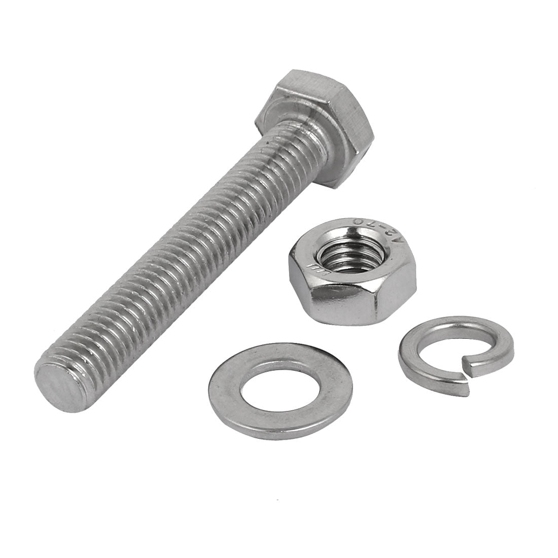 Harfington 5 Set M8x50mm 304 Stainless Steel Hex Bolts w Nuts and Washers Assortment Kit