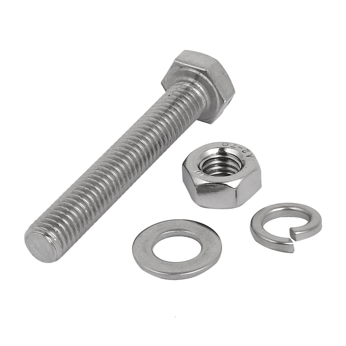 Harfington 10 Set M8x50mm 304 Stainless Steel Hex Bolts w Nuts and Washers Assortment Kit