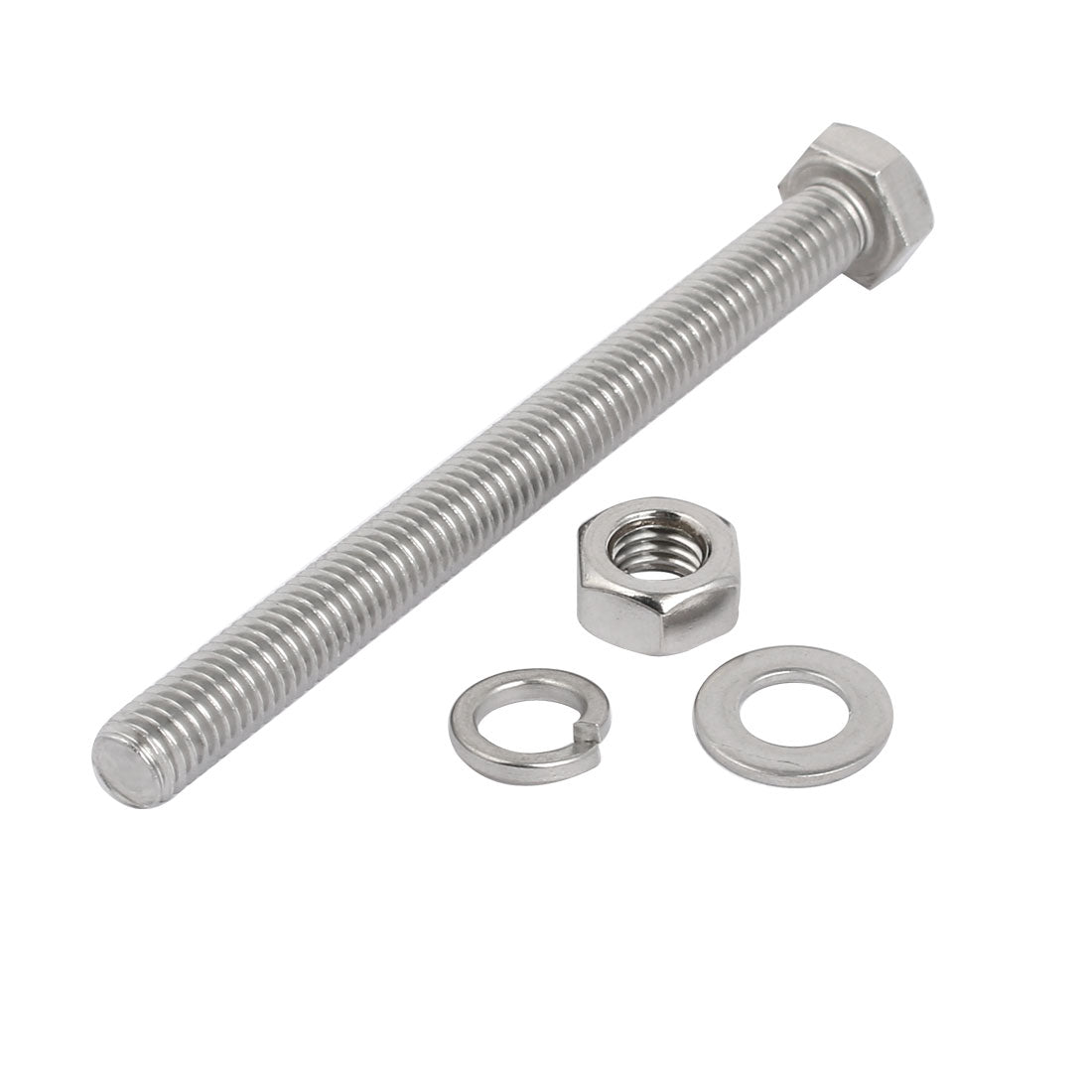 Harfington 5 Set M8x100mm 304 Stainless Steel Hex Bolts w Nuts and Washers Assortment Kit