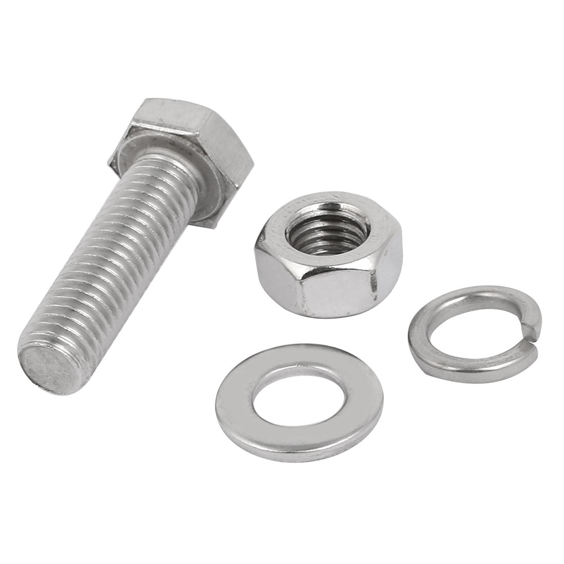 Harfington 10 Set M10x35mm 304 Stainless Steel Hex Bolts w Nuts and Washers Assortment Kit
