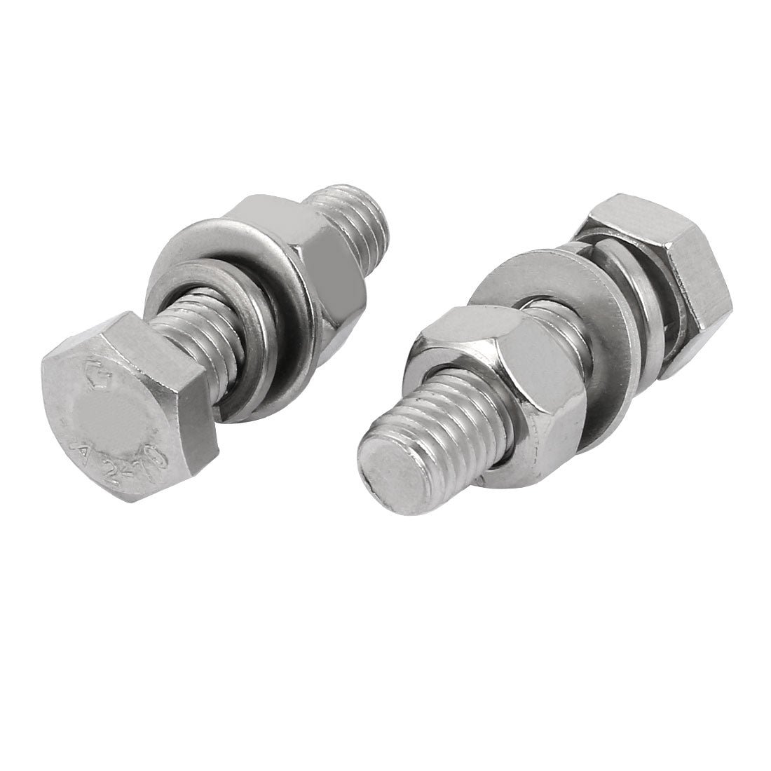 Harfington 10 Set M10x35mm 304 Stainless Steel Hex Bolts w Nuts and Washers Assortment Kit