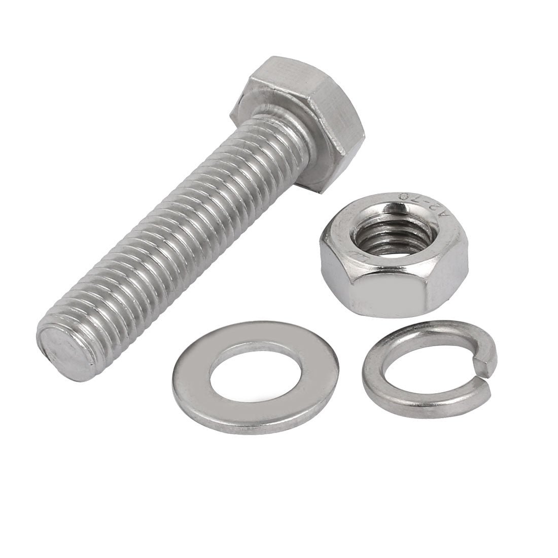 Harfington 5 Set M10x45mm 304 Stainless Steel Hex Bolts w Nuts and Washers Assortment Kit