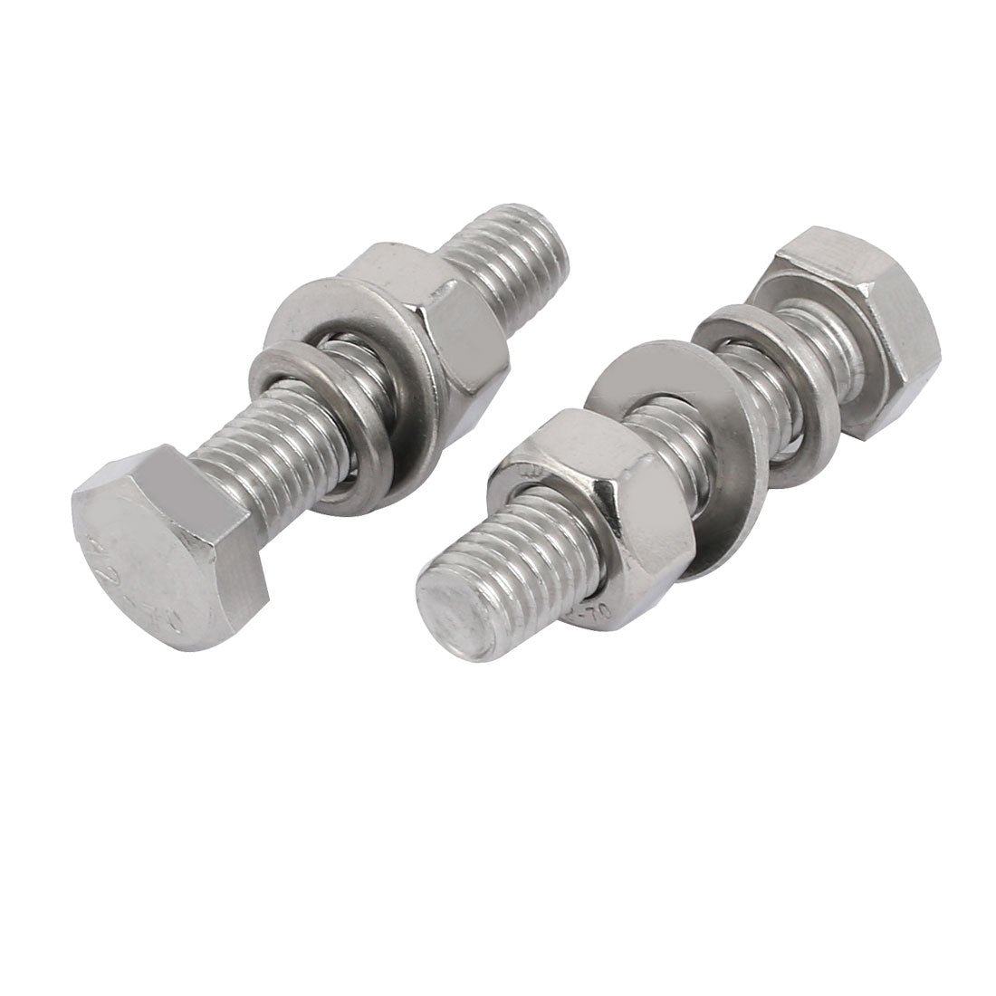 Harfington 5 Set M10x45mm 304 Stainless Steel Hex Bolts w Nuts and Washers Assortment Kit