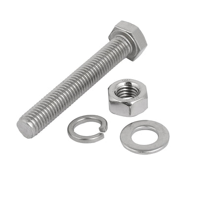 Harfington 5 Set M10x70mm 304 Stainless Steel Hex Bolts w Nuts and Washers Assortment Kit