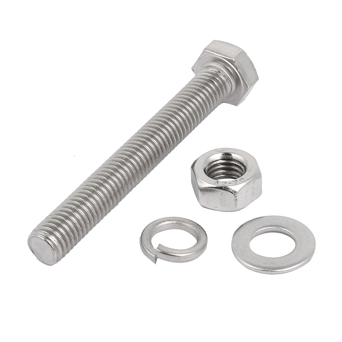Harfington 5 Set M10x75mm 304 Stainless Steel Hex Bolts w Nuts and Washers Assortment Kit