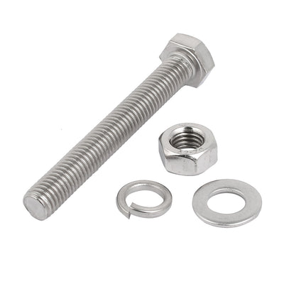 Harfington 2 Set M10x80mm 304 Stainless Steel Hex Bolts w Nuts and Washers Assortment Kit