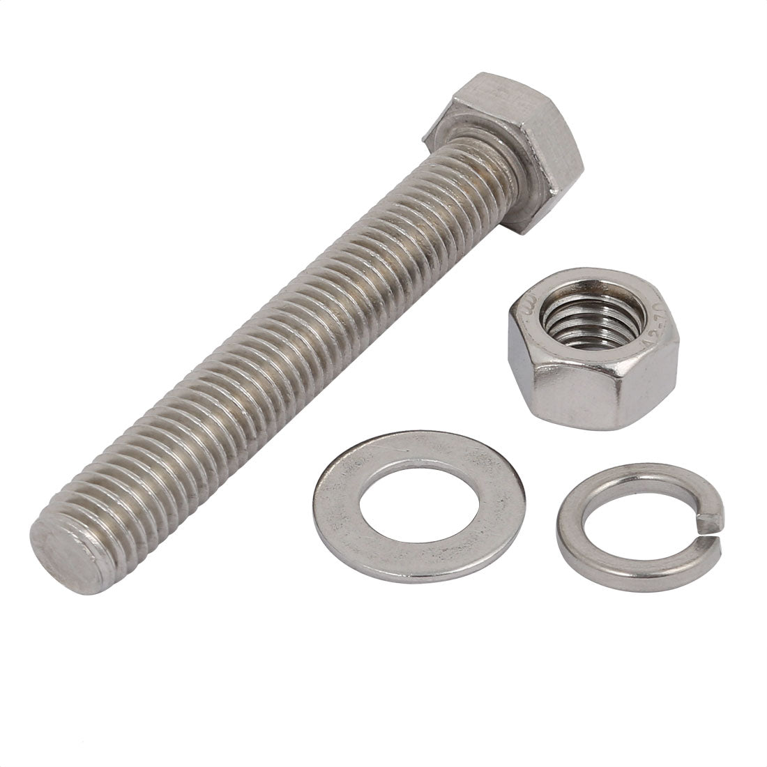 Harfington 2 Set M12x80mm 304 Stainless Steel Hex Bolts w Nuts and Washers Assortment Kit