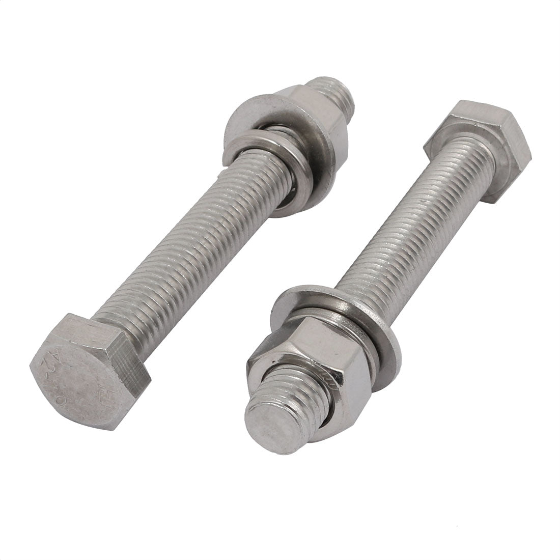 Harfington 2 Set M12x90mm 304 Stainless Steel Hex Bolts w Nuts and Washers Assortment Kit