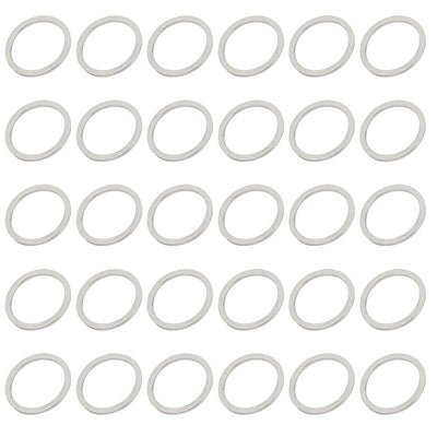 Harfington 21mmx26mmx1.5mm Engine Oil Drain Plug Crush Gasket Aluminum Flat Washer Seals 30pcs