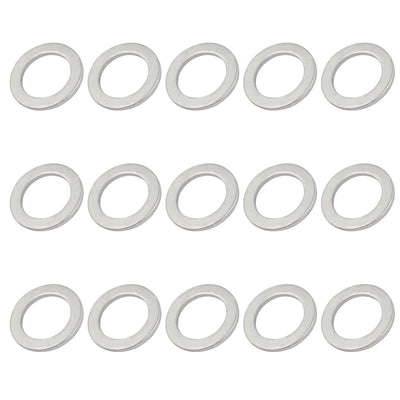 Harfington 18mmx27mmx2mm Engine Oil Drain Plug Crush Gasket Aluminum Washer Seals 15pcs