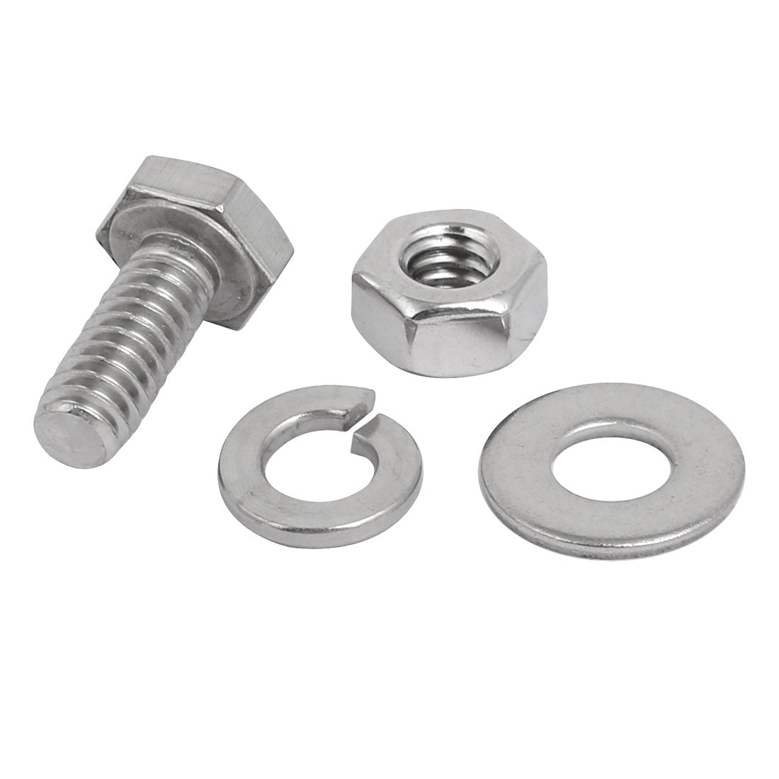 Harfington 20 Set 304 Stainless Steel 1/4"-20 Thread 3/4" Length Hex Bolt Kit w Washer Nut