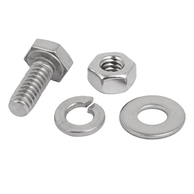 Harfington 20 Set 304 Stainless Steel 1/4"-20 Thread 3/4" Length Hex Bolt Kit w Washer Nut