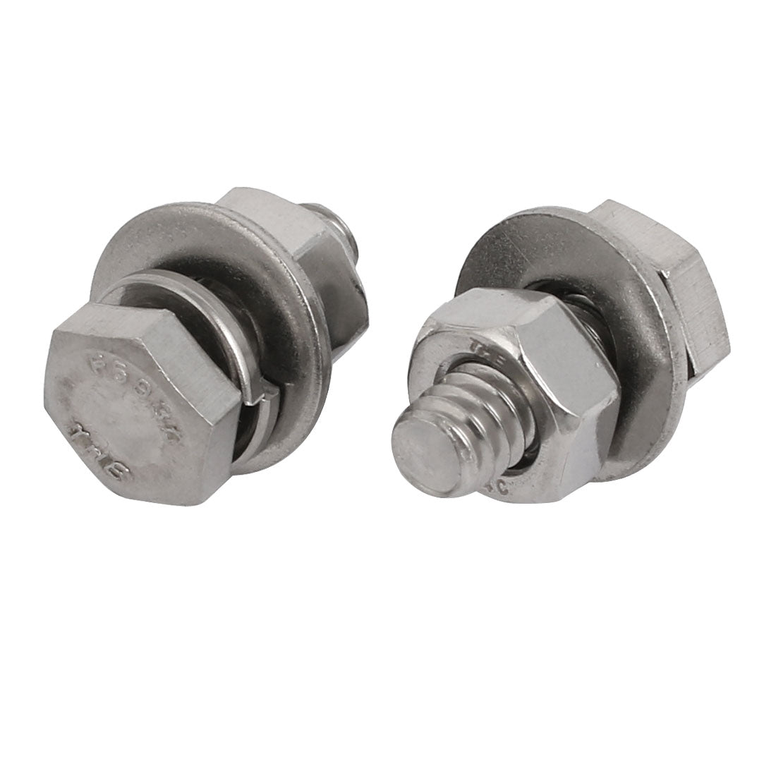 Harfington 20 Set 304 Stainless Steel 1/4"-20 Thread 3/4" Length Hex Bolt Kit w Washer Nut